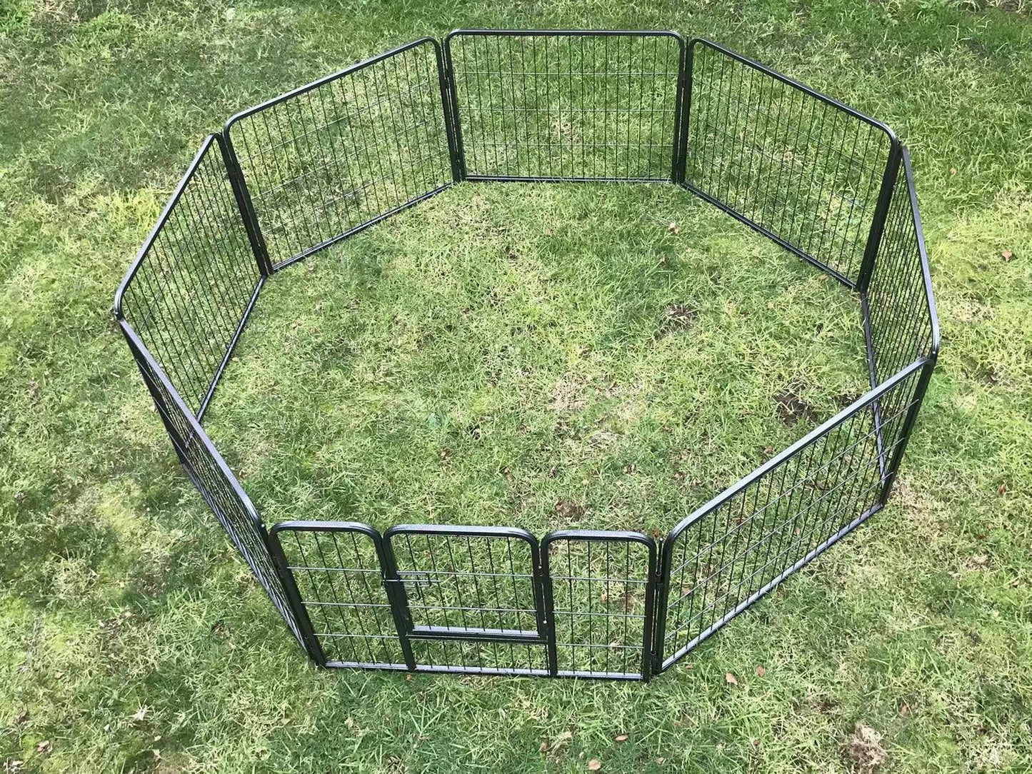 60 cm High 8-Panel Heavy Duty Metal Playpen with Cover - Secure Pet Exercise Cage & Barrier Fence