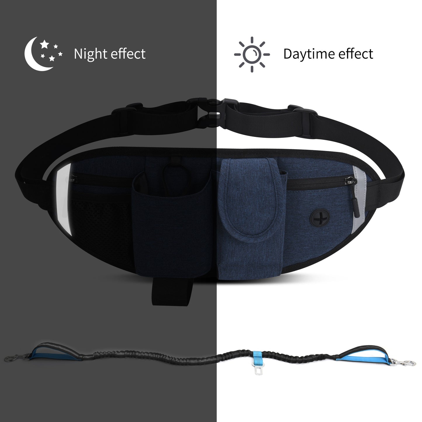 Breathable Waterproof Outdoor Sports waist bag - elastic dog walking lead