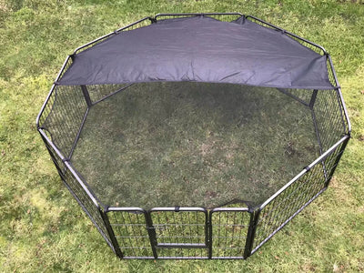 60 cm High 8-Panel Heavy Duty Metal Playpen with Cover - Secure Pet Exercise Cage & Barrier Fence